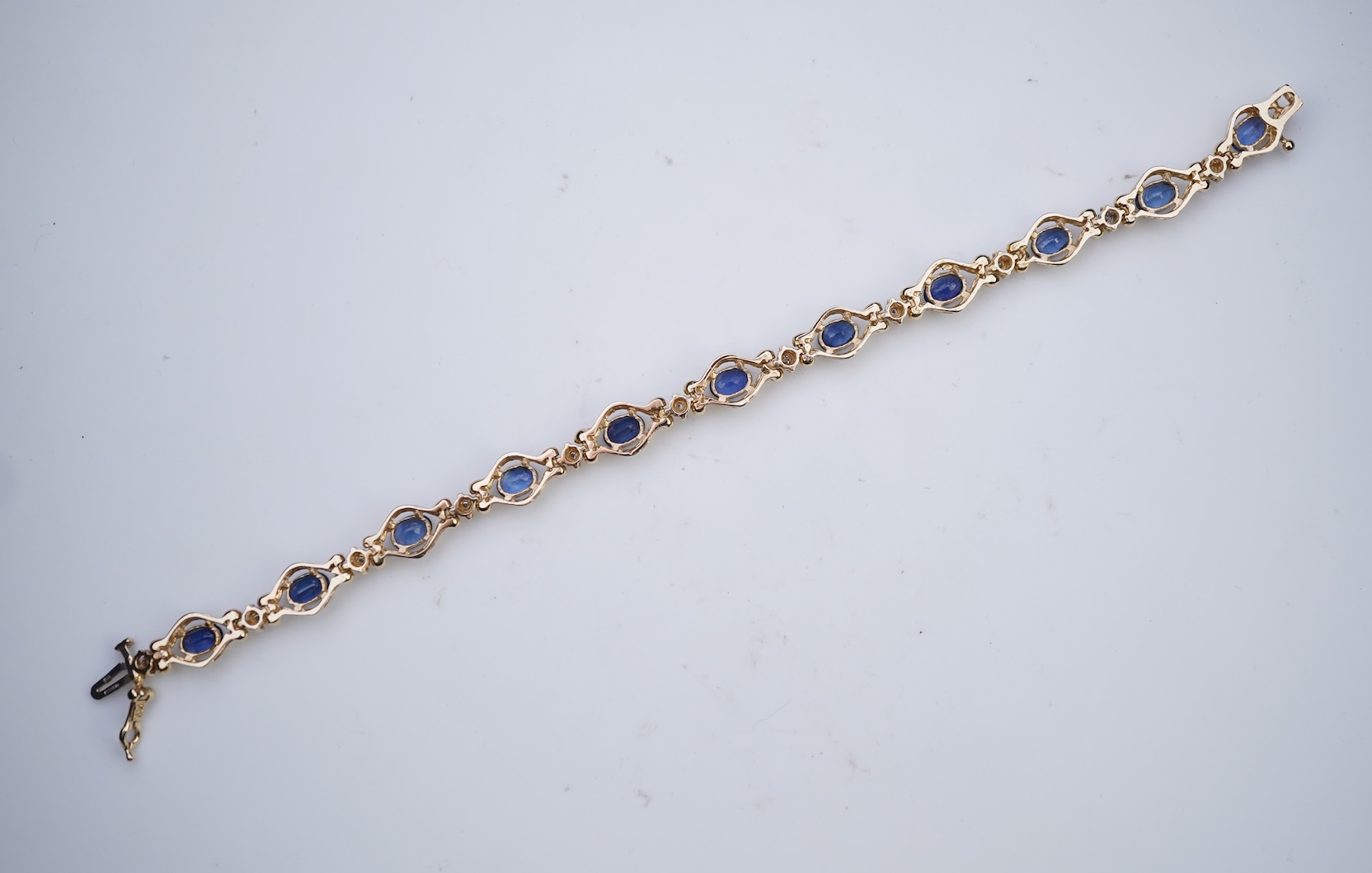 A sapphire and diamond bracelet